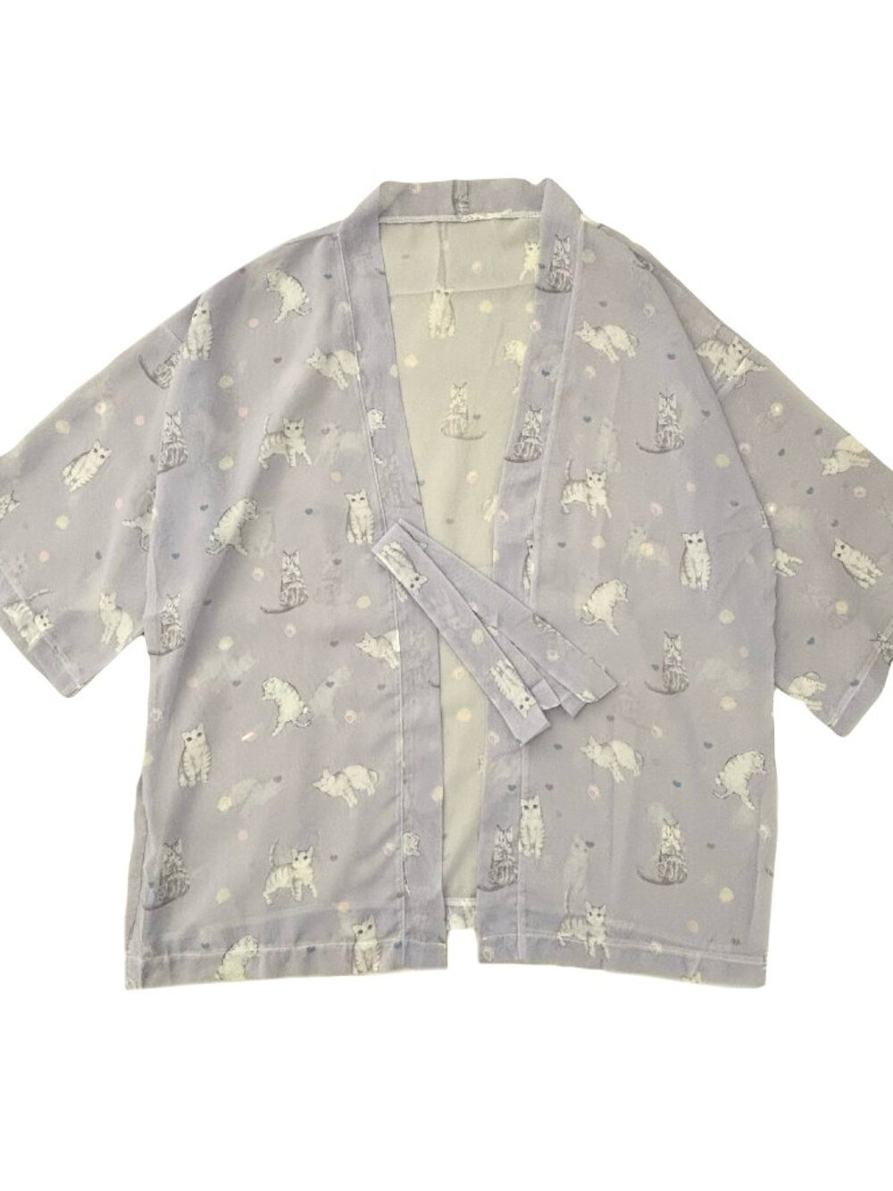 Kawaii kitty chiffon kimono